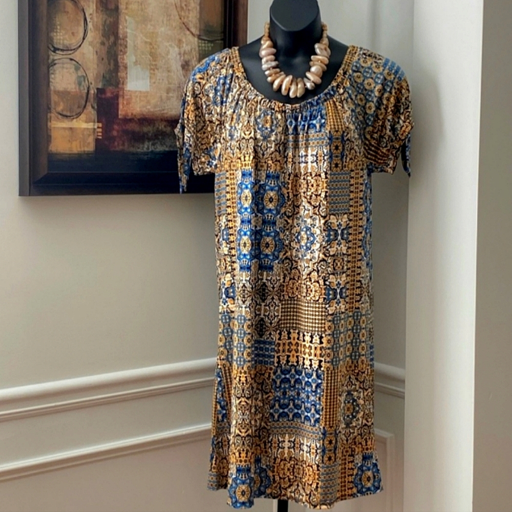 Ellen Weaver Gorgeous Colorful Boho African Style Print Cool Chic Summer…